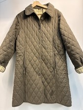 John Partridge Quilted Jacket Womens Brown Country Coat Checked Lining UK
