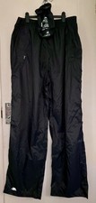 Trespass Qikpac Waterproof Trousers Unisex Packaway Black Size XXXL 3XL RRP£46