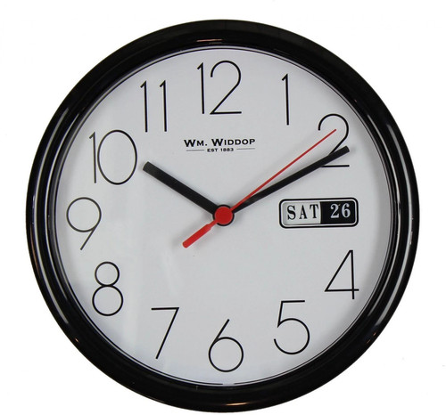 Widdop black wall clock - 8.5",