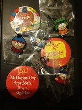 Mcdonalds And South Park Button & Pin Badges x 8