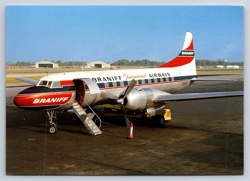 Airplane postcard braniff - airplane,