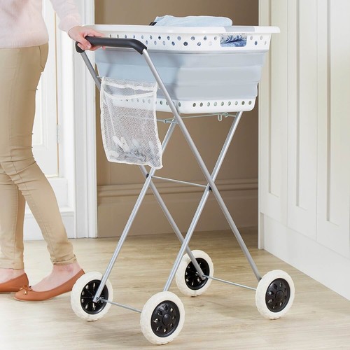 Laundry trolley foldable with - trolley,