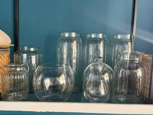 Set clear glass vases - of, and