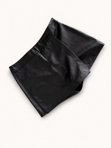 Zara black leather look wrap - look,