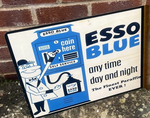 Esso blue heavy steel wall