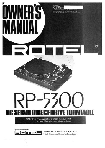 Rotel 5300 turntable owners - rotel,
