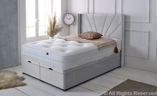 Ottoman Bed Divan Storage Plush Velvet Alexander Bed Head - Foot Lift Gas Lift