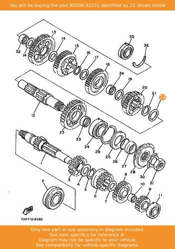 Yamaha washer 90209 32231 oem - yamaha, 90209-32231