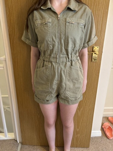 Topshop khaki denim playsuit - topshop,