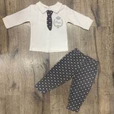 BABY BOY CLOTHES RELAX/CASUAL LOUNGE SET WITH TROUSERS AND FANCY T-SHIRT 0-3M