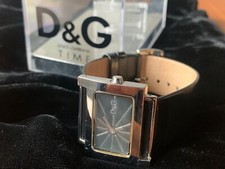 D&G time Watch With Black Leather Strap