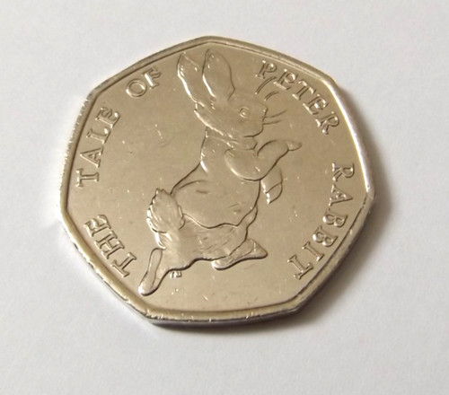 Coin 50p peter rabbit - rabbit, running