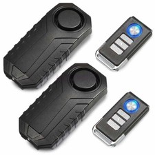 2x 113dB Wireless Anti-Theft Vibration Motorcycle Bike Security Alarm Remote UK