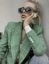 Zara Green Textured Blazer