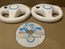 Mario Kart Wii Game with 2 x Official Genuine Nintendo Steering Wheels