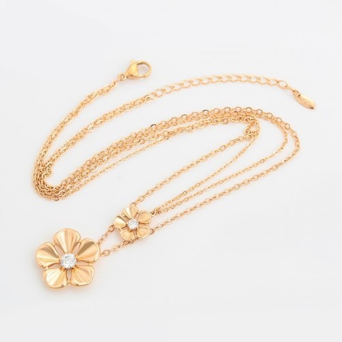Rose gold layered flower - layered,