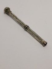 Antique Sterling Silver Propelling Pencil Set With Bloodstone.Circa 1900