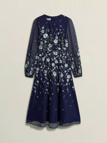 Hobbs lois embroidered midi - ,