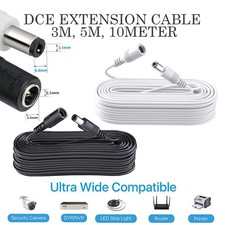 DC Power Extension Cable 5.5mm x 2.1mm Male Female LED Light/CCTV 5V 12V 24V
