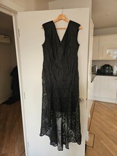 Coast Midi dress size 16 Black Lace midi dress Evening Party Occasion - Dip Hem