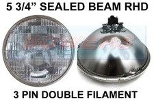 5 3/4" GENUINE SEALED BEAM HEADLIGHT HEADLAMP FOR CLASSIC CAR / CASE TRACTOR RHD