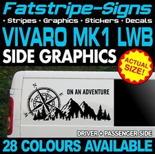 to fit VAUXHALL VIVARO LWB COMPASS MOUNTAINS GRAPHICS STICKERS CAMPERVAN DAY VAN