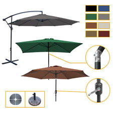 2.5m 2.7m 3m Banana Parasol Patio Garden Rectangular Round Umbrella Fabric Base