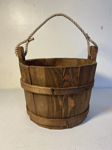 Vintage wooden wishing well - vintage,