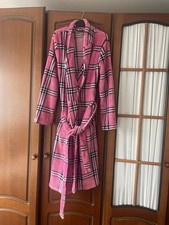 Ladies ASOS Pink Check Fleece Dressing Gown Size S