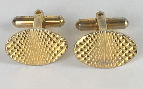 Vintage cufflinks oval gold - vintage,