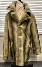 Dennis basso coat Jacket reversible faux fur suede size M chest 46in   t4007