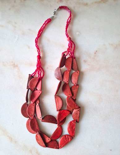Red layered multi strand - layered, multi-strand