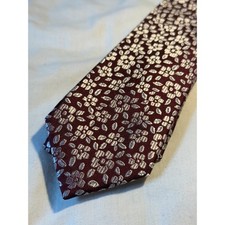 TM Lewin Burgundy Floral Silk
