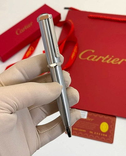 Cartier ballpoint pen silver - cartier,