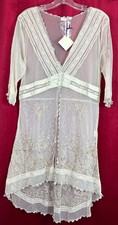 Bust 40 H 42 L NWT Nataya Mesh Jacket Tunic in Pearl Edwardian Teens Style Dress