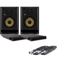 KRK Rokit RP5 G5 (Pair) + Isolation Pads & Jack to XLRm Audio Leads Bundle Deal