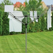 Vileda 4 Arm Rotary Airer 50m Steel Central Pole Laundry Large Drying Garden