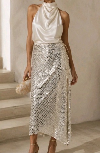 Zara asymmetric sequin midi - zara,