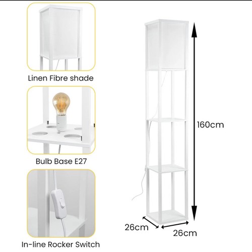 Standard floor lamp with shelf - floor,