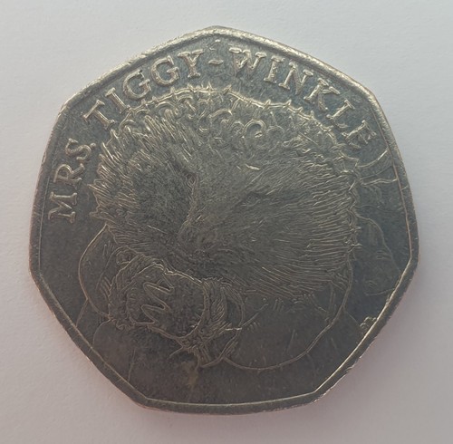 Mrs tiggy winkle 50p coin - winkle,
