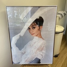 Vintage Audrey Hepburn My Fair Lady Ascot Race Publicity Print 61x45 Framed Rare