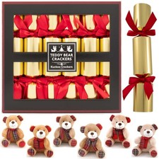 Kuckoo Crackers: 6 x 13-inch Teddy Bears with Scarfs and Patchwork Paws Christma