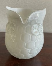 Two's Company" White Glass Owl