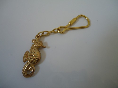 Seahorse brass keyring new - a,