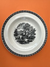 *VINTAGE WEDGWOOD ENGLAND BLACK LUGANO SMALL PLATE ETRURIA & BARLASTON *