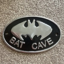 CAST METAL BAT CAVE SIGN