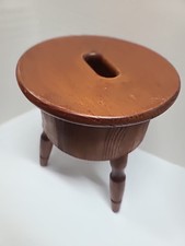 Vintage Artist STOOL Seat Wooden Maple Carry Hole 12"x10" Hand Made Sturdy