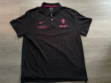 Chelsea FC 2025 UEFA Conference Final Nike Black Player Issue Polo Shirt - XXL