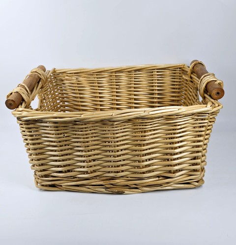 Woven wicker storage basket - wicker,