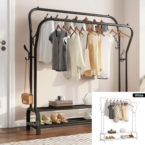 Metal double clothes rail - clothes, rack